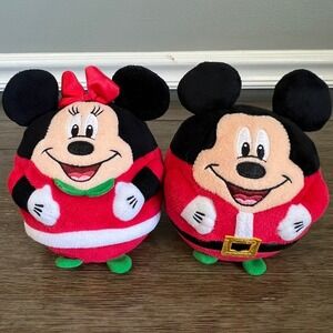 Ty Beanie Ballz Holiday Mickey & Minnie Plush Set